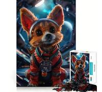 Puzzle de 1000 pièces Chiot Astronaute en Combinaison Spatiale pour Adolescents Idée Cadeau de Saison relaxante et Amusante 50x75cm