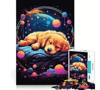 Puzzle de 1000 pièces Chiot Retriever Qui dort Vite pour Adolescents, Jeu de logique et de Train, Loisirs Amusants, découpe Lisse, Cadeau spécial (38x52cm)