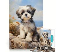 Puzzle de 1000 pièces Chiot Shih Tzu pour Adolescents, Jouet d'exercice Mental et de Relaxation, à Assembler pour la liste de souhaits du Père Noël 38x26cm
