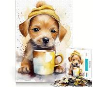 Puzzle de 1000 pièces Chiots à l'heure du café pour Adolescents, Jeu intellectuel, Joie familiale, découpe de qualité, Cadeau élégant (38x52cm)