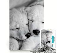 Puzzle de 1000 pièces Chiots endormis pour Adolescents, Jeu d'éveil, activité à Domicile, décoration Murale découpée avec précision 38x26cm
