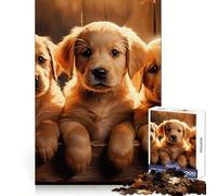 Puzzle de 1000 pièces Chiots Labrador Jaunes pour Adultes Sharp Memory, Serene Escape, Bords Nets, (38x52cm)