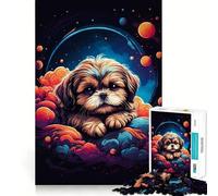 Puzzle de 1000 pièces Chiots Shih Tzu Cadeau pour Adultes Exercice cérébral Jeu d'assemblage Artistique Relaxant Cadeau mémorable 38x26cm
