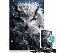 Puzzle de 1000 pièces Chouette Blanche-Neige pour Adultes et Adolescents, Jeu d'adresse apaisant et Amusant, pour Les fêtes (38x52cm)