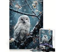 Puzzle de 1000 pièces Chouette Blanche-Neige pour Adultes et Adolescents, Jeu d'adresse apaisant et Amusant, pour Les fêtes (50x75cm)