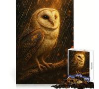 Puzzle de 1000 pièces Chouette effraie sous la Pluie pour Adolescents stimule la réflexion, apaise et distrait, découpe Nette, (38x26cm)