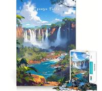 Puzzle de 1000 pièces Chutes d'Iguazu Jeu d'articulation précis et Amusant pour se détendre et s'exercer,idéal pour Un Moment de Calme et de Noël (38x26cm)