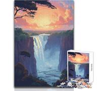 Puzzle de 1000 pièces Chutes Victoria de rêve pour Adultes:Jeu d'adresse interactif et éducatif, Une Excellente idée Cadeau Pleine de Sens Dimensions:50x75 cm