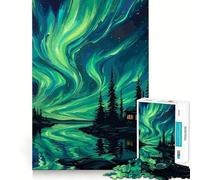 Puzzle de 1000 pièces Ciel Aurore boréale Jeu d'articulation précis et Amusant,idéal pour développer Ses capacités cognitives,se détendre et décorer pour Noël (50x75cm)