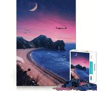 Puzzle de 1000 pièces Ciel Nocturne au-Dessus d'une Arche côtière pour Adolescents, Jeu Intelligent à Partager en Famille, Motif à Assembler, Cadeau du Père Noël (50x75cm)