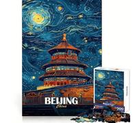 Puzzle de 1000 pièces Ciel Nocturne de Pékin, Chine pour Adultes stimule la mémoire, Passe-Temps paisible, Cadeau de qualité pour Un Anniversaire (38x26cm)