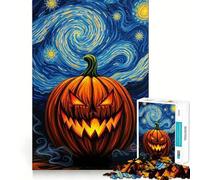 Puzzle de 1000 pièces Ciel Nocturne et citrouilles pour Adultes améliore la mémoire et Le Plaisir de Jouer Ensemble, Bords précis, Cadeau de Saison (50x75cm)