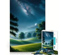 Puzzle de 1000 pièces Ciel Nocturne sur collines ondulantes pour Adultes, Jeu cognitif, Moment de Partage et de complicité, Motif à Assembler, Cadeau de Noël (38x52cm)
