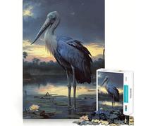 Puzzle de 1000 pièces Cigogne Bec-en-Sabot au crépuscule pour Adultes, Jeu de logique et de Construction, découpe précise, Cadeau mémorable 50x75cm