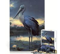 Puzzle de 1000 pièces Cigogne Bec-en-Sabot au crépuscule pour Adultes, Jeu de logique et de Construction, découpe précise, Cadeau mémorable 50x75cm