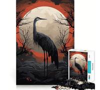 Puzzle de 1000 pièces Cigogne Noire Fantastique à articulations nettes,Jeu de Construction Silencieux et Amusant pour Un Anniversaire (38x26cm)