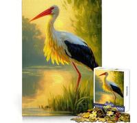 Puzzle de 1000 pièces Cigogne sereine pour Adolescents améliore la mémoire, Loisirs faciles, découpe Ferme, décoration Murale (50x75cm)
