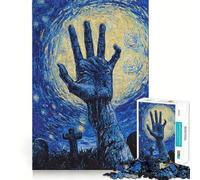 Puzzle de 1000 pièces Cimetière des Mains Nuit étoilée pour Adolescents, Jeu de logique, Passe-Temps Calme, découpe précise, Cadeau Exquis 38x52cm
