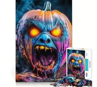 Puzzle de 1000 pièces Citrouille d'halloween Cauchemar Néon pour Adolescents, Jeu de logique, Joie familiale, découpe de précision, Cadeau Exquis (38x26cm)