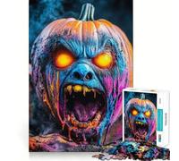 Puzzle de 1000 pièces Citrouille d'halloween Cauchemar Néon pour Adultes, Jouet Stimulant la logique, Lien Familial, Bords Premium, Surprise chaleureuse (38x52cm)