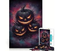 Puzzle de 1000 pièces Citrouilles d'Halloween empilées pour adolescents un jeu de logique transparent pour des moments de détente et de plaisir 38x52cm Découpe parfaite Surprise chaleureuse garantie !