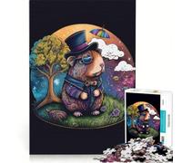 Puzzle de 1000 pièces Cochon d'Inde, Jeu Familial, Assemblage de Motifs, avec des pièces de Formes aléatoires Parfaitement emboîtables 38x26cm