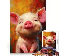 Puzzle de 1000 pièces Cochon Souriant et Heureux pour Adultes, Jeu de logique, Jeu d'intérieur, découpe de précision, Cadeau précieux 38x52cm