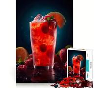 Puzzle de 1000 pièces Cocktail de Fraises pour Adolescents Jeu Intelligent et Convivial Assemblage d'images Pièce d'art 50x75cm