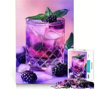 Puzzle de 1000 pièces Cocktail de mûres Violettes pour Adultes, Jeu Intelligent et Amusant à Assembler Ensemble, Cadeau de Saison (38x26cm)