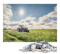 Puzzle de 1000 pièces - Coffret de Jeu - Tracteur IH tondant l'herbe - Puzzle en Bois - Jeu éducatif - Jouet Stimulant - Idée Cadeau de Noël - 1000 pièces (75 x 50 cm)