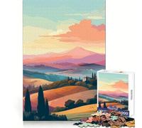 Puzzle de 1000 pièces Collines de Toscane,Italie Jeu de réflexion Artistique aux découpes nettes Idéal pour se détendre et s'amuser Pendant Un Anniversaire (38x26cm)