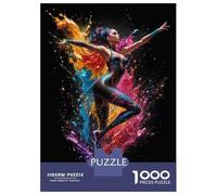 Puzzle De 1000 Pièces Colorful Paint Splash Dance Puzzles pour Adultes pour S'amuser en Famille Cadeaux D'interaction Parent-Enfant pour Les Amis Et La Famille 52x38cm/1000pcs
