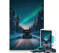 Puzzle de 1000 pièces Conduite Nocturne sous Les aurores boréales pour Adolescents Un Jeu de logique Solide, Amusant et Relaxant, découpé avec précision, Un (38x26cm)