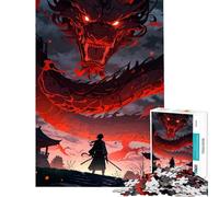 Puzzle de 1000 pièces Confrontation avec Le Dragon Rouge Un Jeu addictif pour développer la Patience idéal pour s'amuser en Famille ou comme Cadeau d'anniversaire (38x26cm)