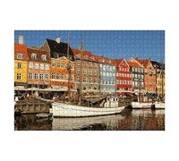 Puzzle de 1000 pièces Copenhague, Danemark, 5 Septembre 2018. Vue du Front de mer de Nyhavn. Puzzle décoratif pour la Maison, idéal pour Les Jeux en Famille et Les Adultes. 26 x 38 cm.