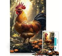 Puzzle de 1000 pièces Coq dans la forêt enchantée pour Adultes Un Cadeau Artistique, idéal pour développer la mémoire et soulager l’anxiété (38x52cm)