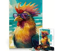 Puzzle de 1000 pièces Coq dans la mer pour Adultes, idéal pour stimuler la mémoire, se détendre et créer Une Ambiance harmonieuse Cadeau d'anniversaire idéal (38x26cm)