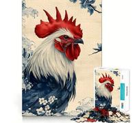 Puzzle de 1000 pièces Coq et Fleurs de Cerisier pour Adultes Un Cadeau créatif, idéal pour développer sa mémoire et apaiser Son Esprit (38x52cm)