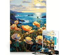 Puzzle de 1000 pièces Coquelicots et océan pour Adolescents améliore la mémoire, Loisirs faciles, découpe Ferme, décoration Murale (38x52cm)