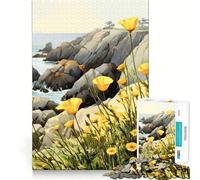 Puzzle de 1000 pièces Coquelicots et Océan pour Adolescents, Jeu Mental, Moment de Paix, découpe de qualité supérieure, Cadeau Artistique (50x75cm)