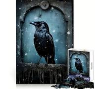 Puzzle de 1000 pièces Corbeau Assis sur Une Pierre tombale pour Adultes, Jeu Intelligent et Amusant, Motif Assembler, Cadeau précieux (38x26cm)