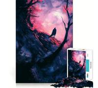 Puzzle de 1000 pièces Corbeau dans Une forêt Sombre pour Adultes, Jeu de réflexion et de renforcement des Liens familiaux, découpe de précision, Cadeau créatif (38x26cm)