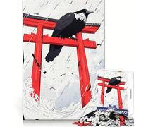 Puzzle de 1000 pièces Corbeau la Porte Torii pour Adolescents Un Puzzle Qui améliore la mémoire, Confortable et Relaxant, aux découpes fermes, idéal comme Cadeau Festif (50x75cm)