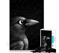 Puzzle de 1000 pièces Corbeau sous Le Ciel Nocturne pour Adolescents, Collection Recall Upgrade Calm Relax Clear Cut Art (50x75cm)