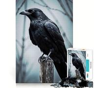 Puzzle de 1000 pièces Corbeau Vigilant sur Adolescents en Bois »,Jeu de mémoire,Verrouillage sûr,Aucune pièce détachée,idéal pour Les Voyages,Cadeau pour Les Cerveaux (38x52cm)
