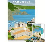 Puzzle de 1000 pièces Costa Brava Espagne Art Découpe Idéal Décoration Jeu Cognitif Cadeau Facile à Jouer Jeu d'anniversaire (38x26cm)