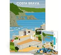 Puzzle de 1000 pièces Costa Brava Espagne Art Pièces aux découpes nettes Jeu de réflexion Moment de Calme et de Divertissement Pièce Artistique de Noël (50x75cm)
