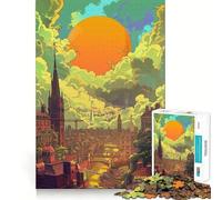 Puzzle de 1000 pièces Coucher de Soleil à Birmingham, Royaume-Uni pour Adultes Renforce Les capacités de mémorisation, apaise et divertit Qualité supérieure Un 50x75cm