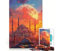 Puzzle de 1000 pièces Coucher de Soleil à Istanbul, Turquie pour Adultes, idéal pour stimuler l'esprit, Jouer Ensemble et s'amuser Découpe de précision Cadeau Unique 38x26cm