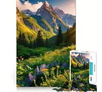 Puzzle de 1000 pièces Coucher de Soleil dans Une Prairie de Montagne pour Adultes Un Cadeau de qualité supérieure pour se détendre et se ressourcer (50x75cm)